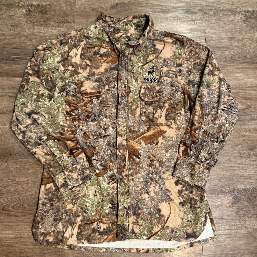 King’s Outdoor World Desert Shadow Long Sleeve Button Down Shirt Size L